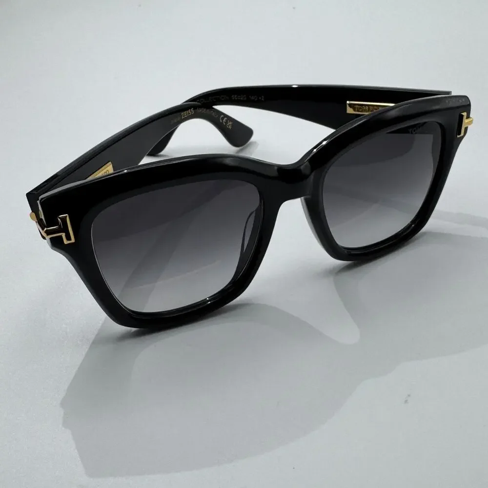 Tom Ford Sunglasses Icon TF1329-F 01B Black Butterfly Gray Gradient Asian Fit